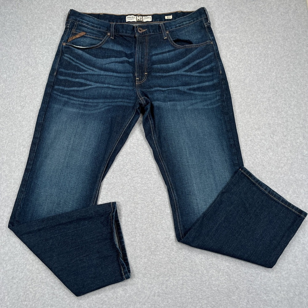 Ariat Legacy M5 Jeans Mens 38x32 Blue Dark Straight Fit Denim Western Workwear